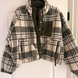 Blank NYC Plaid Teddy Jacket